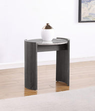 Load image into Gallery viewer, Gladstone - Round Faux Marble Top End Table - Distressed Gray