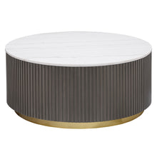 Load image into Gallery viewer, Jason - Round Marble Top Coffee Table - White And Charcoal