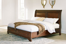 Load image into Gallery viewer, Trellington - Brown - Queen Sleigh Storage Bed