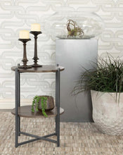 Load image into Gallery viewer, Axel - Round Accent Table With Open Shelf - Natural And Gunmetal