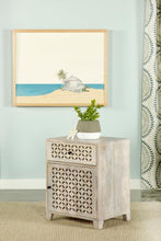 Load image into Gallery viewer, August - 1-Drawer Trellis Pattern Storage Cabinet - White Washed