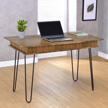 Load image into Gallery viewer, Sheeran - Writing Desk With Storage - Rustic Amber