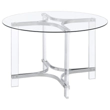 Load image into Gallery viewer, Keeling - 5 Piece Round Glass Top Acrylic Dining Set - Chrome