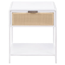 Load image into Gallery viewer, Amherst - 1-Drawer Radio Weave Rattan Metal Side Table