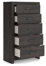 Load image into Gallery viewer, Hollivern - Dark Gray - Five Drawer Chest