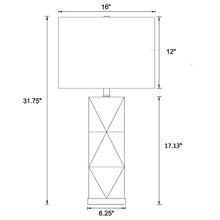 Load image into Gallery viewer, Camie - Rectangular Shade Geometric Table Lamp - White