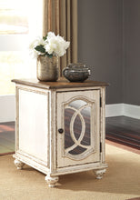 Load image into Gallery viewer, Realyn - White / Brown - Chair Side End Table - Insert Mirror