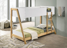 Load image into Gallery viewer, Wyatt - Wood Twin Over Twin Bunk Bed - White And Natural