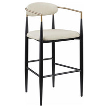 Load image into Gallery viewer, Tina - Metal Pub Height Bar Stool With Upholstered Back And Seat (Set of 2)