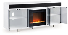 Load image into Gallery viewer, Gardoni - White / Black - 72&quot; TV Stand With Electric Fireplace