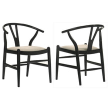 Load image into Gallery viewer, Crestmont - Wood Wishbone Dining Side Chair (Set of 2) - Black