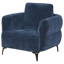 Load image into Gallery viewer, Lively - Chenille Upholstered Modern Track Arm Chair - Blue