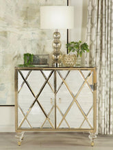 Load image into Gallery viewer, Astilbe - 2-Door Mirrored Accent Cabinet - Silver And Champagne