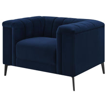 Load image into Gallery viewer, Chalet - Upholstered Tuxedo Arm Tufted Chair - Blue