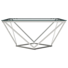 Load image into Gallery viewer, Brittania - Square Glass Top Geometric Coffee Table - Nickel