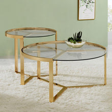 Load image into Gallery viewer, Delia - 2 Piece Round Glass Top Nesting Coffee Table
