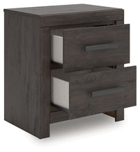 Load image into Gallery viewer, Prendonea - Charcoal - Two Drawer Night Stand
