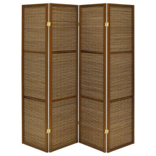 Load image into Gallery viewer, Browning - 4-Panel Bamboo Room Divider Folding Screen - Walnut
