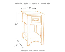 Load image into Gallery viewer, Breegin - Brown - Chair Side End Table - 1 Drawer