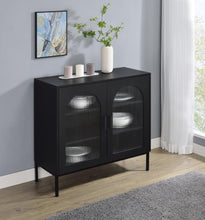Load image into Gallery viewer, Jess - 2-Door Arched Fluted Glass Accent Cabinet - Black