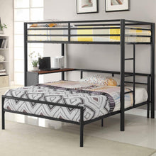 Load image into Gallery viewer, Fisher - Twin Over Full Workstation Loft Bed Set - Gunmetal