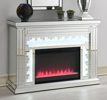 Load image into Gallery viewer, Gilmore - Mirrored Freestanding Electric Fireplace - Silver