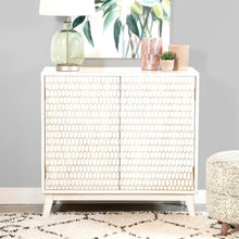 Load image into Gallery viewer, Gambon - 2 Door Wood Honeycomb Pattern Accent Cabinet - White