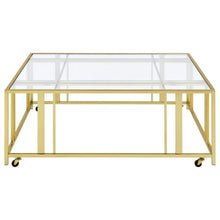 Load image into Gallery viewer, Adri - Square Glass Top Coffee Table With Casters