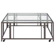 Load image into Gallery viewer, Adri - Square Glass Top Coffee Table With Casters