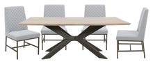 Load image into Gallery viewer, Crossings - Rectangular Dining Table With 4 Upholstered Chairs - Natural &amp; Pearl Silver