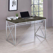 Load image into Gallery viewer, Grimma - Writing Office Desk - Rustic Gray And Chrome