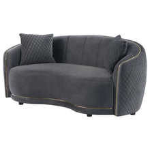 Load image into Gallery viewer, Brookside - Velvet Upholstered Curved Loveseat - Dark Gray