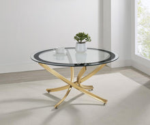 Load image into Gallery viewer, Brooke - Round Glass Top Coffee Table Metal Base