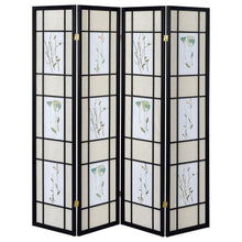 Load image into Gallery viewer, Catabella - 4-Panel Room Divider Folding Shoji Screen Floral - Black