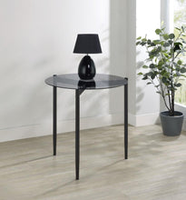 Load image into Gallery viewer, Rosalie - Round Smoked Glass Top End Table - Sandy Black