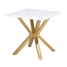 Load image into Gallery viewer, Visalia - Faux Marble Top Stainless Steel End Table - Gold