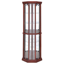 Load image into Gallery viewer, Appledale - 6-Shelf Corner Curio Display Cabinet - Medium Brown