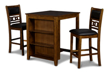 Load image into Gallery viewer, Gia - Counter Table With 2 Chairs &amp; Storage Shelf - Brown