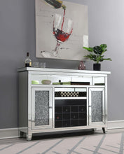 Load image into Gallery viewer, Melinda - 2-Door LED Mirrored Wine Storage Bar Cabinet - Silver