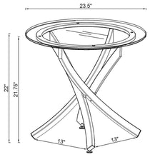 Load image into Gallery viewer, Brooke - Round Glass Top Side End Table Metal Base