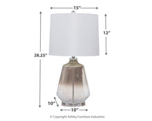 Load image into Gallery viewer, Jaslyn - Pearl Silver Finish - Glass Table Lamp