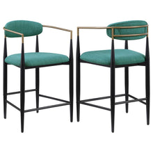 Load image into Gallery viewer, Tina - Metal Counter Height Bar Stool With Upholstered Back And Seat (Set of 2)