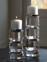 Load image into Gallery viewer, Brentley - Clear / Silver Finish - Candle Holder Set (Set of 2)