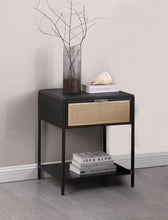 Load image into Gallery viewer, Amherst - 1-Drawer Radio Weave Rattan Metal Side Table