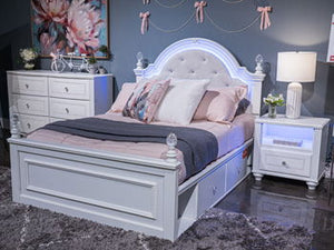 Kozlani - White - Full Upholstered Panel Headboard