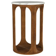 Load image into Gallery viewer, Berkeley - Round Marble Top Side Table - White And Brown