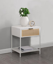 Load image into Gallery viewer, Amherst - 1-Drawer Radio Weave Rattan Metal Side Table
