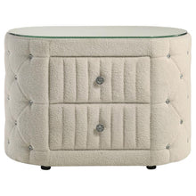 Load image into Gallery viewer, Sonya - 2-Drawer Upholstered Nightstand Bedside Table - Ivory