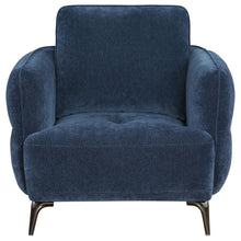 Load image into Gallery viewer, Lively - Chenille Upholstered Modern Track Arm Chair - Blue