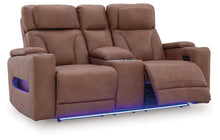 Load image into Gallery viewer, Clean-Slate - Caramel - Power Reclining Loveseat With Console / Adj Headrest